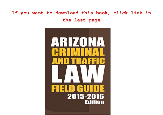 Download Arizona Criminal Code In Pdf Format Free